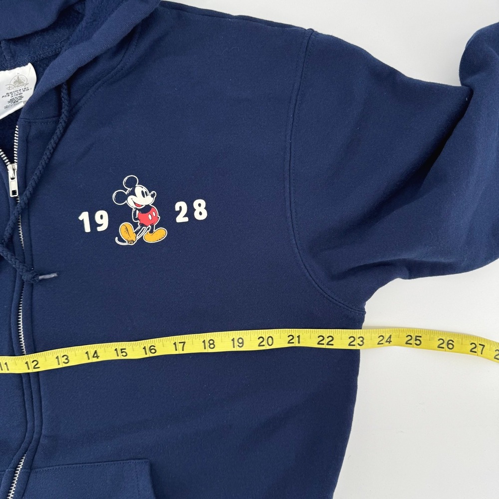 Disney Parks Mickey Mouse Zip Hoodie Small Navy Blue Walt Disney World 1928 - Picture 4 of 8